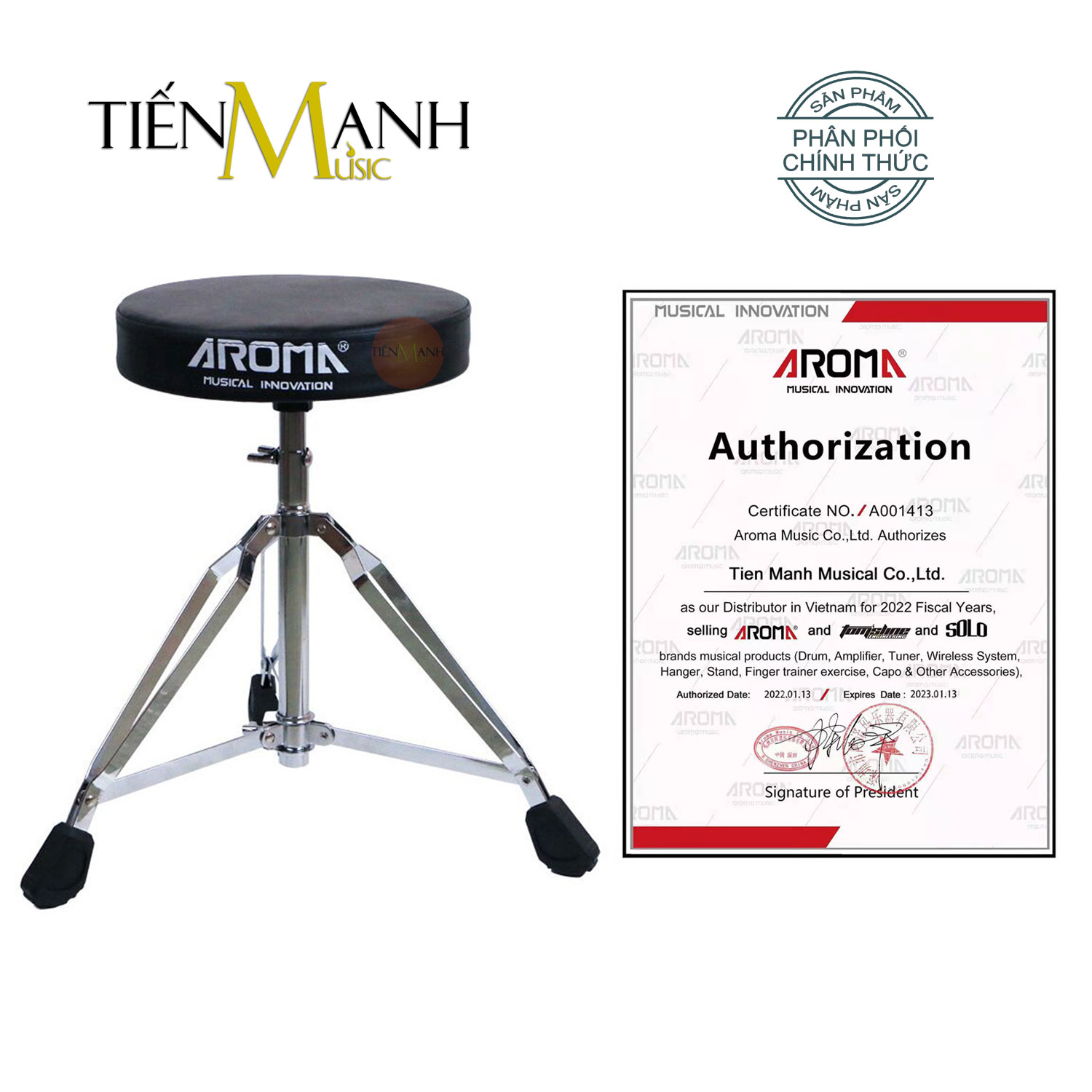 Aroma TDD-10 - Ghế Trống Điện Tử TDD10 Có Tăng Chỉnh Độ Cao Drum Chair AT41